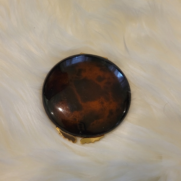 VINTAGE GUCCI GOLD AND TORTOISESHELL COMPACT MIRROR - Picture 2 of 14